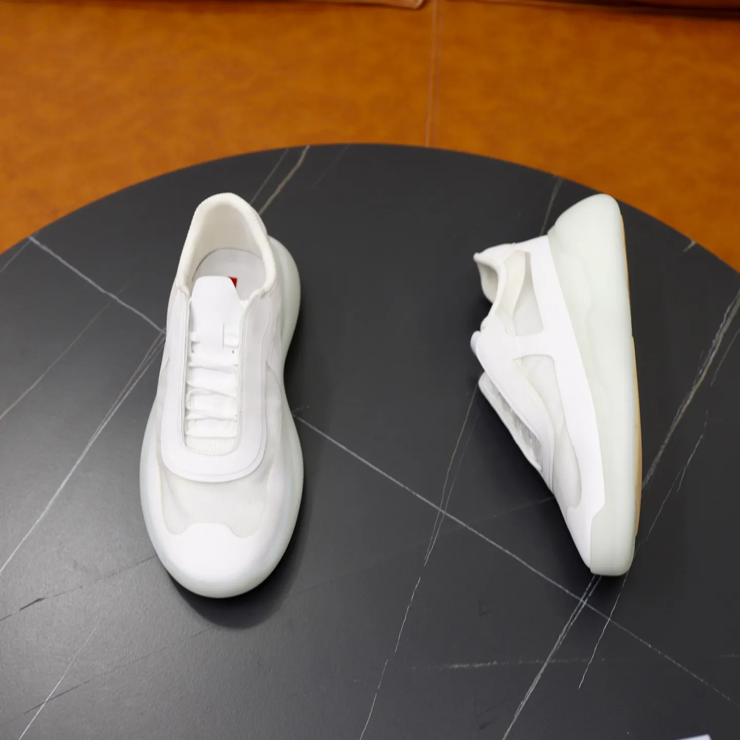 Men's Shoes 💰760💰 PRADA America's Cup Recycled Nylon and Bike Fabric Sneakers Practical and innovative, these regenerated nylon sneakers are modern, with lightweight soles and minimalist details. The upper is decorated with temperature-locking adhesive tape, screen-printed ADA logo, nylon loop shoelaces, T sole, made of ultra-light foam rubber filling material, rubber pattern texture, sole height: 40 mm, removable fabric-covered insole, Size 39-44